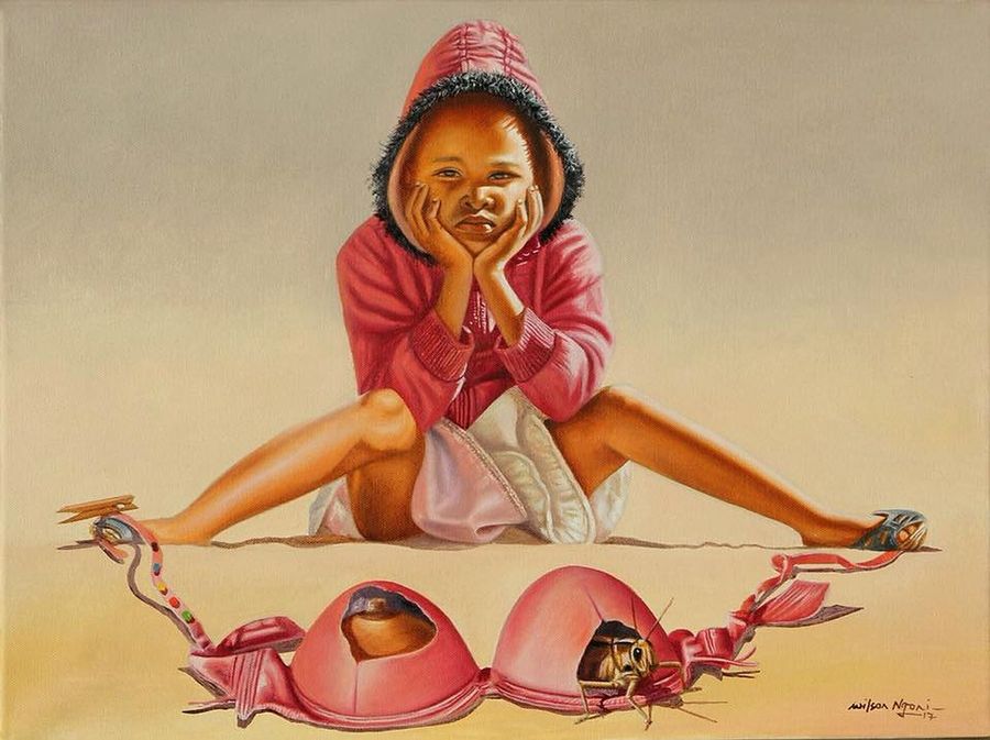 Pink Hoodie Study - Oil on Canvas