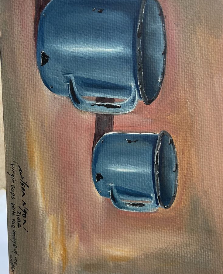 Virgin Cups with the Image of One Another - Oil on Paper