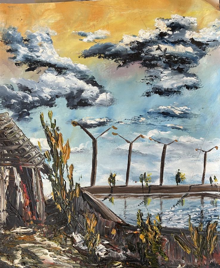 Bridge at Dusk - Oil on Canvas