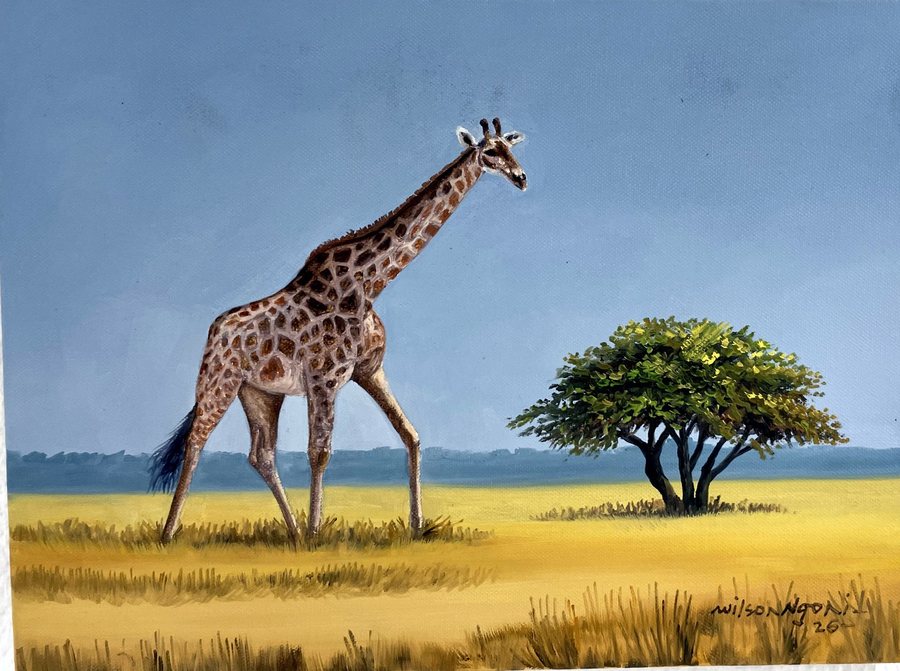 Lone Giraffe — Wilson Ngoni exhibition work